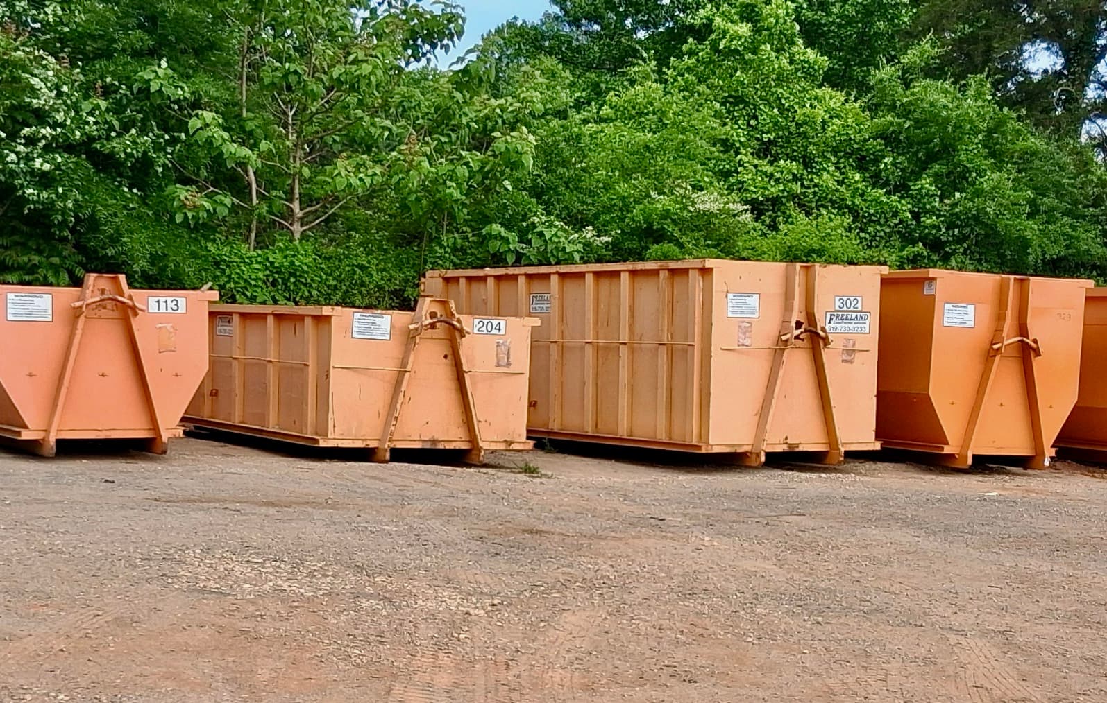 Construction dumpster on job site